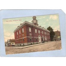 MA Brockton Post Office Street Scene Intersection w/Trolley Tracks ma_box1~228