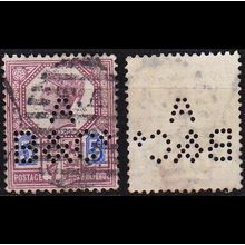 ENGLAND GREAT BRITAIN [1887] MiNr 0093 ( O/used ) [03] Firmenlochung perfin