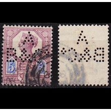 ENGLAND GREAT BRITAIN [1887] MiNr 0093 ( O/used ) [05] Firmenlochung perfin