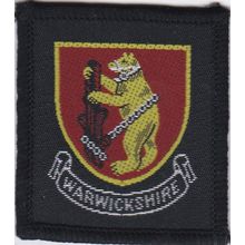 Scout County Badge UK - Warwickshire - Black Back (BX116)