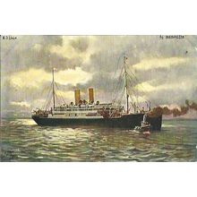 Norddeutscher Lloyd SS BARBAROSSA Tuck Oilette Postcard (9124)