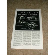 1931 Chrysler Straight Eight Car Ad, Great Strength!!