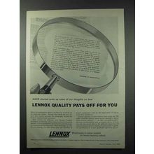 1959 Lennox Heating and Air Ad - Quality Pays Off