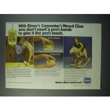 1979 Borden Elmer's Carpenter's Wood Glue Ad - Don't Need Pro's Hands