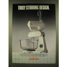 1990 Sunbeam Mixmaster Mixers Ad - Truly stirring design