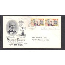 FDC Rose Craft 5c George Brown Pair (Cachet-Typed/A) CV39428