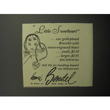 1956 Henri Bendel Bracelet Advertisement - Little Sweetheart