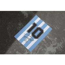 ICONIC DIEGO MARADONA SIGNED ARGENTINA SHIRT A5 Art Print (14.8 x 21cm)
