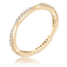 42Ct Dainty 18k Gold Plated Micro Pave CZ Stackable Eternity Ring