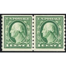 412, Mint VF H 1¢ Coil Pair- Nicely Centered! - Stuart Katz