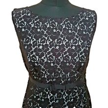 Precis Petite Black Cotton Mix Lace Dress Size 10 UK