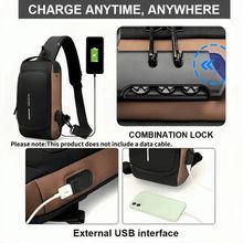USB Charging Sport Sling Anti-Theft Shoulder Bag Crossbody Bags Chest Backpack
