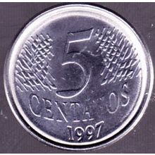 1997 Brazil 5 Centavos Coin