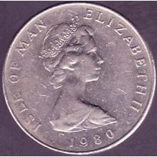 1980 AA Isle of Man 5 Pence Coin