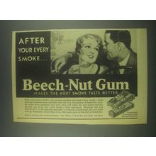 1931 Beech-Nut Gum Ad - After Your Every Smoke