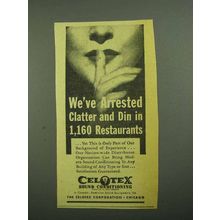 1942 Celotex Sound-Conditioning Ad - Din in Restaurants