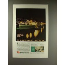 1961 American President Lines Ad - SS President Wilson