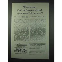 1961 American Export Lines Cruise Ad - All The Way