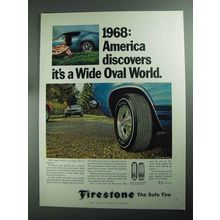 1968 Firestone Wide Oval Tires Ad - America Discovers