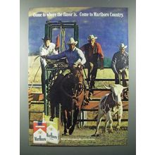 1970 Marlboro Cigarette Ad - Marlboro Man, Cowboys
