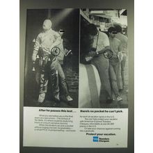1986 American Express Travelers Cheques Ad - After He Passes This Test