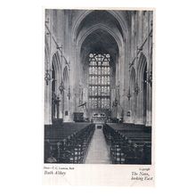 THE NAVE LOOKING EAST, BATH ABBEY unused vintage postcard =