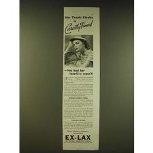 1936 Ex-Lax Laxative Ad - Her tennis stroke is correctly timed
