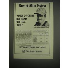 1990 Southern States Ad - Bov-a-Min Extra makes 25 cents per head per day
