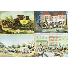 Royal Mail Gloucester London Falmouth Exeter Mail Coach 4x Postcard s