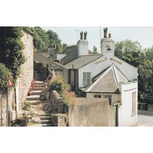 Half Moon Pub & Steps Knaresborough Postcard