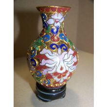 Vintage Cloisonne Vase 2 7/8" tall w/ base