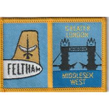 Scout Double Badge UK Grt London Middlesex West/Feltham - Black Back (M144)