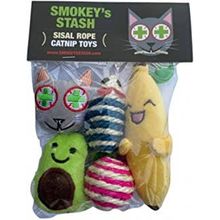 Smokey's Stash Catnip Toys-Avocado, Banana & Sisal Rope Toys