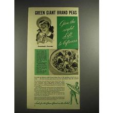 1941 Green Giant Peas Ad - Give Lift to Leftovers