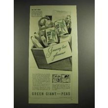 1941 Green Giant Peas Ad - Grocery Box Glamour