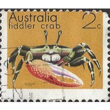 AUSTRALIA, CRUSTACEAN, Fiddler Crab, orange 1973, 2c, #2