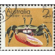 AUSTRALIA, CRUSTACEAN, Fiddler Crab, orange 1973, 2c, #4