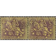PORTUGAL, Seal of King Dinis, horseback, brown 1953, 5 Esc,
