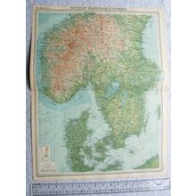 1922 The Times Plate 42 Southern Scandinavia & Denmark