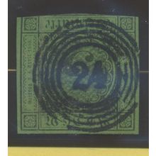 Baden Stamp Scott #7, Used, Circular "24" Cancel