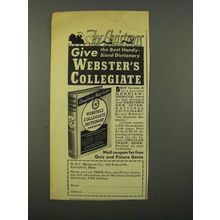 1941 Webster's Collegiate Dictionary Ad - For Christmas