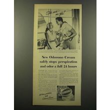 1947 Odorono Cream Ad - Safely Stops Perspiration