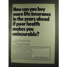 1972 Institute of Life Insurance Ad - Buy More