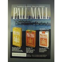 1977 Pall Mall Cigarettes Ad - Decisions Decisions