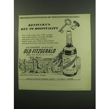 1949 Old Fitzgerald Bourbon Ad - Kentucky's Key to Hospitality