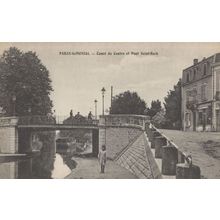 Bicycles Over Paray Le Monial Canal & Nervous Girl Antique French Postcard