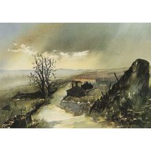 Low Road Swaledale Yorkshire Painting Postcard