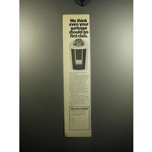 1973 KitchenAid Garbage Disposer Ad - Even your garbage should go first class