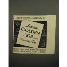 1956 Schenley Golden Age Gin Ad - Elegantly different.. delightfully dry