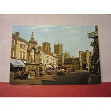 MARKET PLACE, WELLS, SOMERSET used postcard 1975 pm #